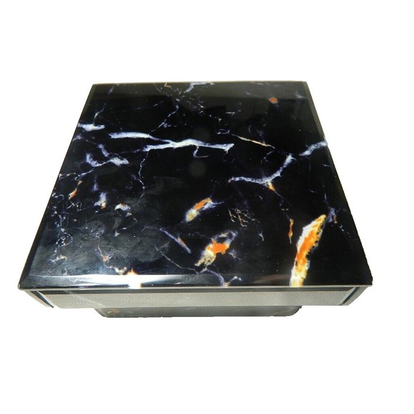 Marbled Box Handcrafted in India 4.75"X4.75"X3" Felt Lining - Picture 1 of 6